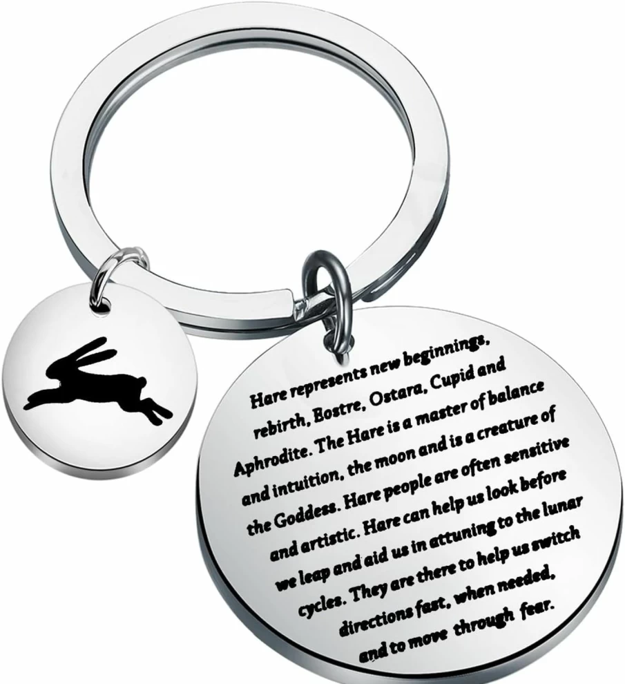 FAADBUK Rabbit Keychain - Inspirational Hare Lover Gift, Unique Animal Themed Present for Women & Men