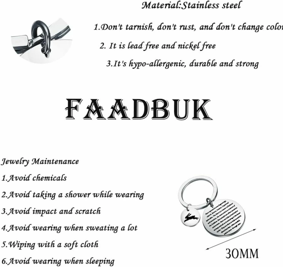 FAADBUK Rabbit Keychain - Inspirational Hare Lover Gift, Unique Animal Themed Present for Women & Men