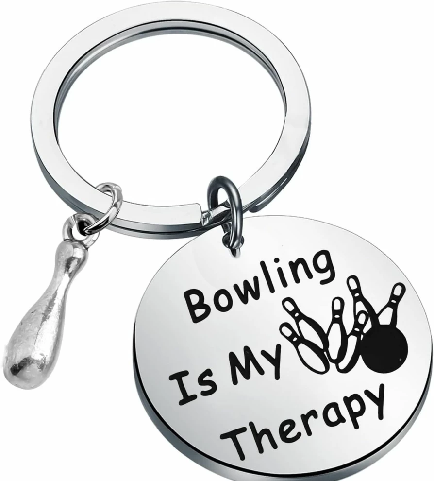 WSNANG Bowling Keychain for Team Players, Coach, and Lovers - Personalized Bowling Ball Jewelry Gift for Men and Women