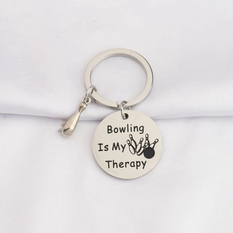 WSNANG Bowling Keychain for Team Players, Coach, and Lovers - Personalized Bowling Ball Jewelry Gift for Men and Women