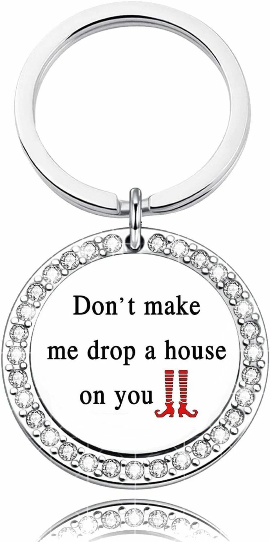 "TTJHGYQO Wizard of Oz Keychain - Funny Don't Make Me Drop a House on You Gift for Halloween & Movie Lovers"