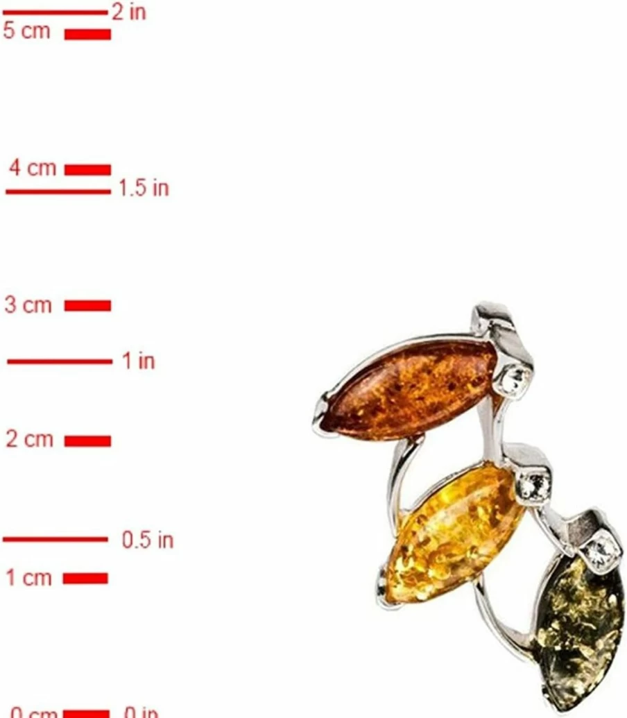 "Amber by Graciana Sterling Silver Pendant with Multicolor Amber Crystals – Handcrafted Jewelry"