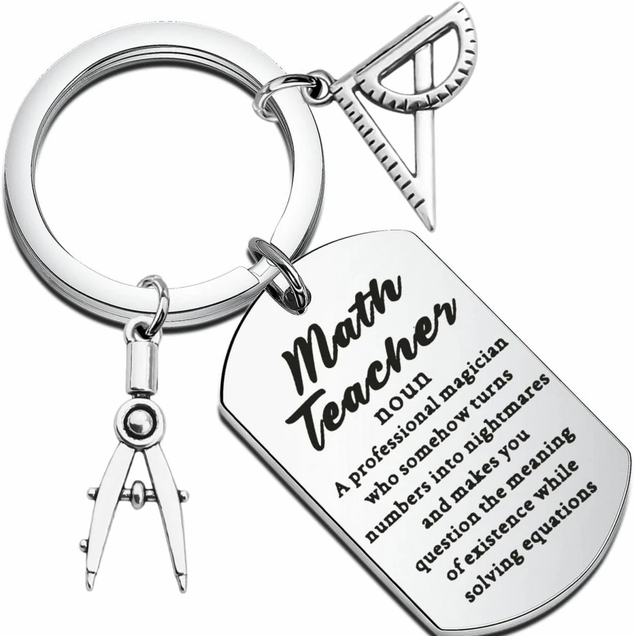 FAADBUK Math Teacher Gift Keychain - Personalized Mathematics Educator Appreciation Present for Algebra, Geometry Teachers - Unique Math Lover Keyring