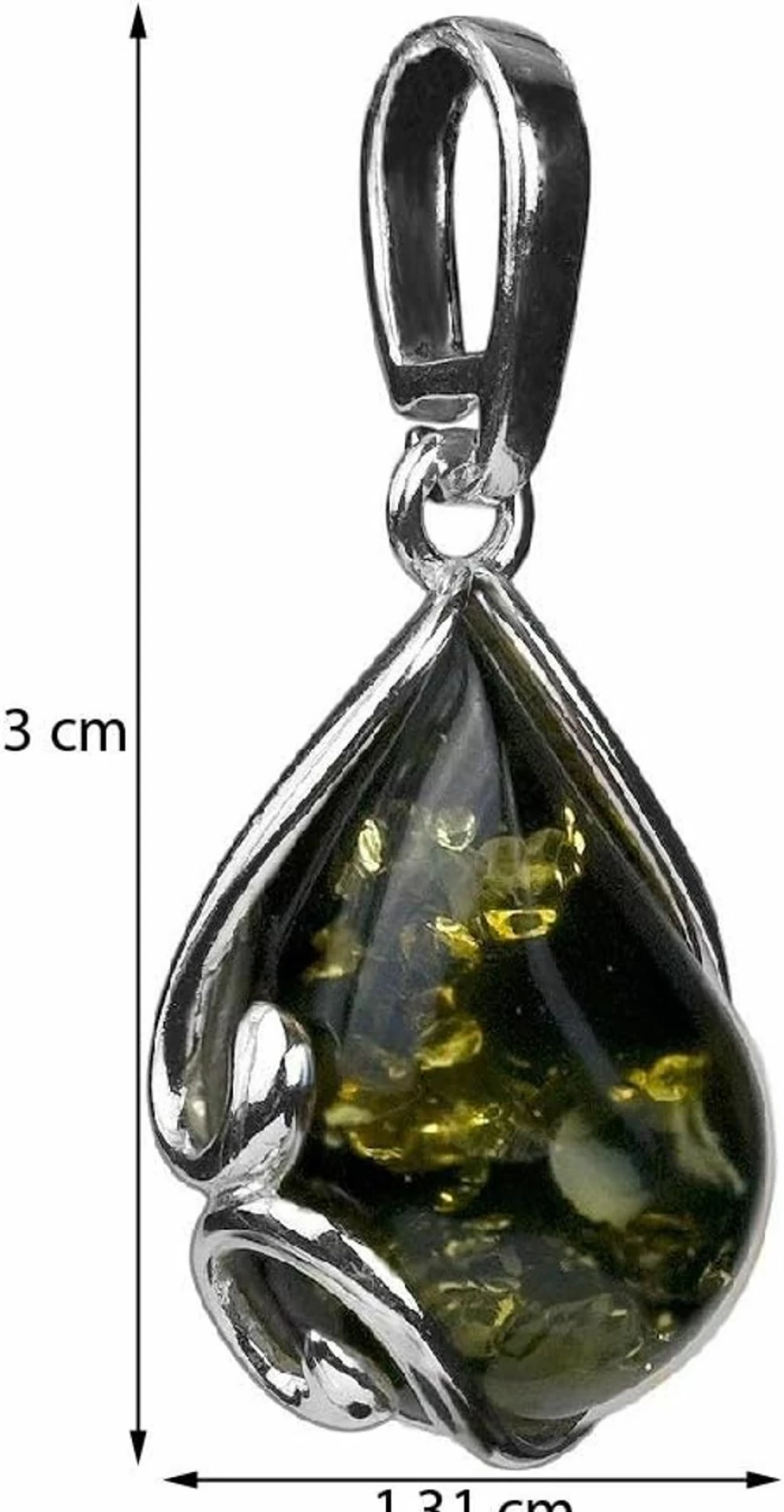 "Ian & Valeri Co. Sterling Silver Green Amber Pendant – Classic Handcrafted Jewelry"