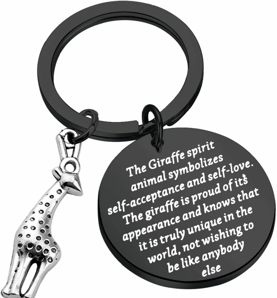 ENSIANTH Giraffe Keychain - Unique Animal Lover Gift, Inspirational Present for Friends, Giraffe-Themed Accessory