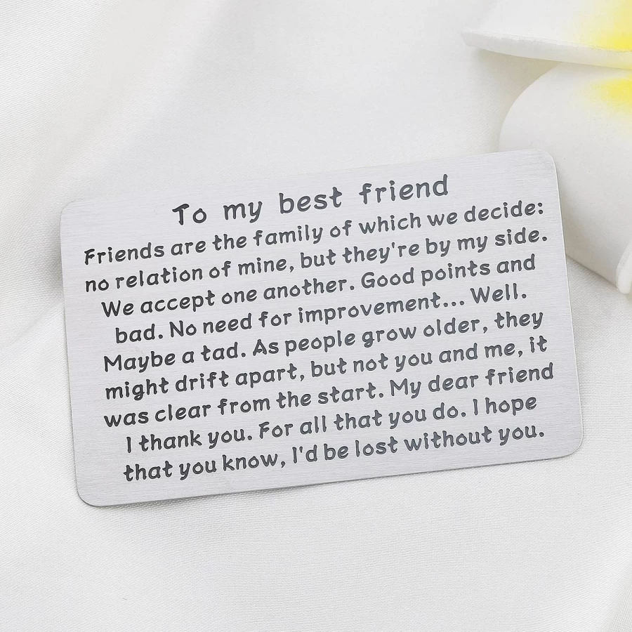 Bobauna Best Friend Wallet Card - Friendship Gift for Her, Personalized Keepsake for Besties, Heartfelt Token for Your Chosen Family