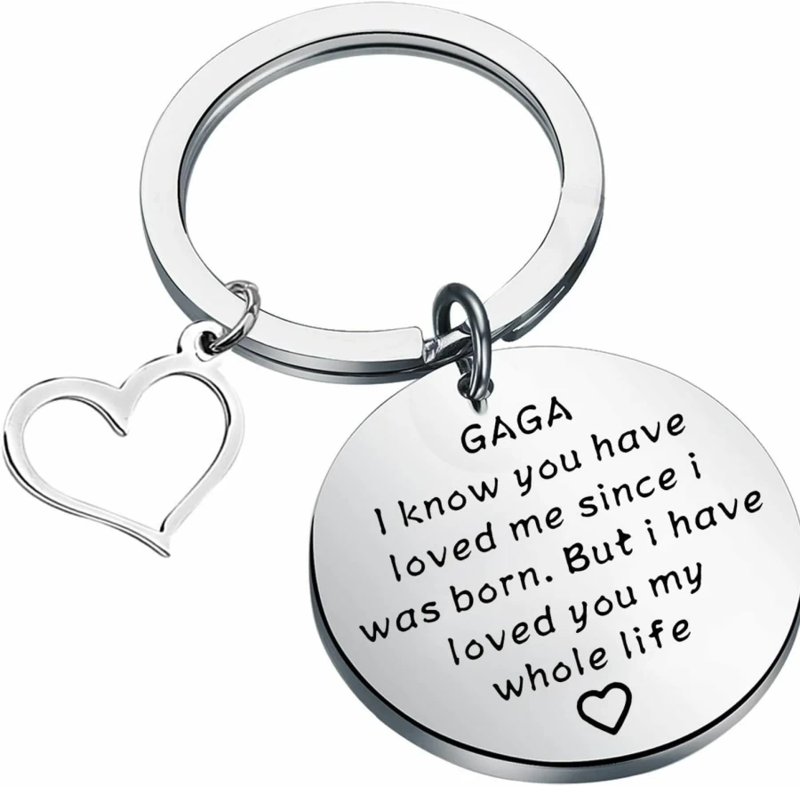 TIIMG Christmas Gifts for Grandma - Personalized Gaga Keychain Jewelry from Grandkids, Grandchildren, Grandson