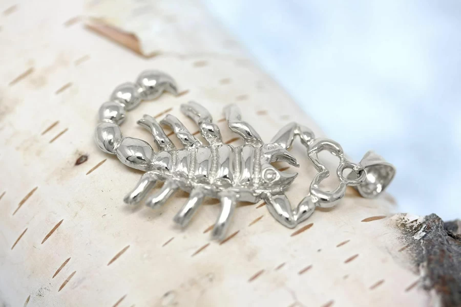 CaliRoseJewelry Sterling Silver Scorpio Zodiac Scorpion Pendant Necklace for Men and Women