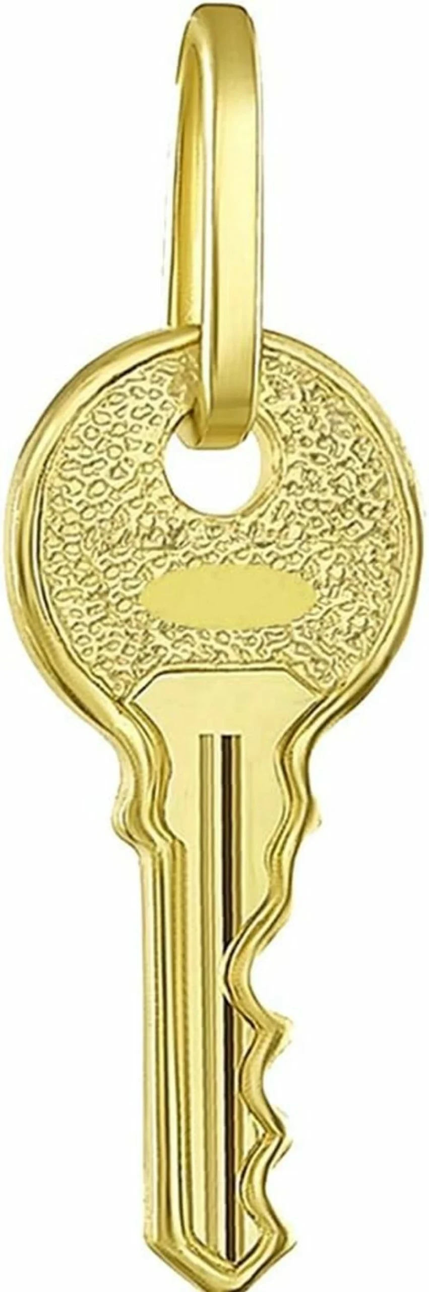 "Jewelry America 14K Yellow Gold Mini Key Heart Pendant - Dainty Charm for Women"