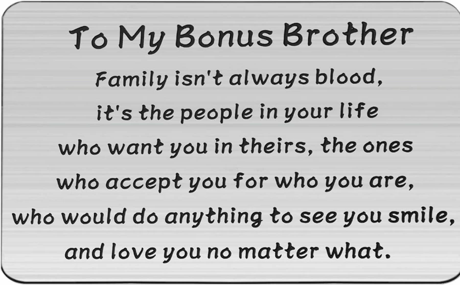 "Bobauna Engraved Bonus Sister Wallet Card - Heartfelt Wedding Gift for Sister-in-Law, Family Keepsake"
