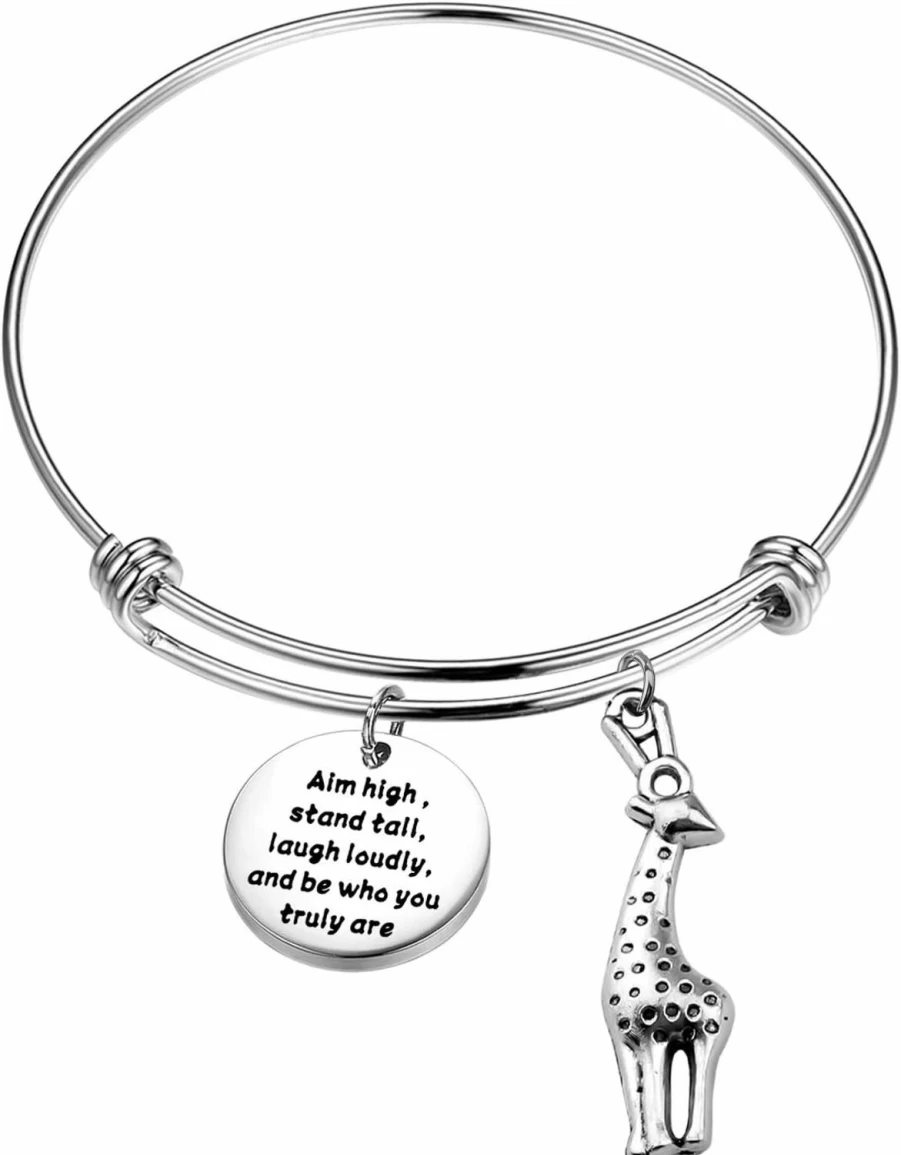 "Aktap Giraffe Keychain - Inspirational Jewelry Gift with 'Aim High Stand Tall' Message"