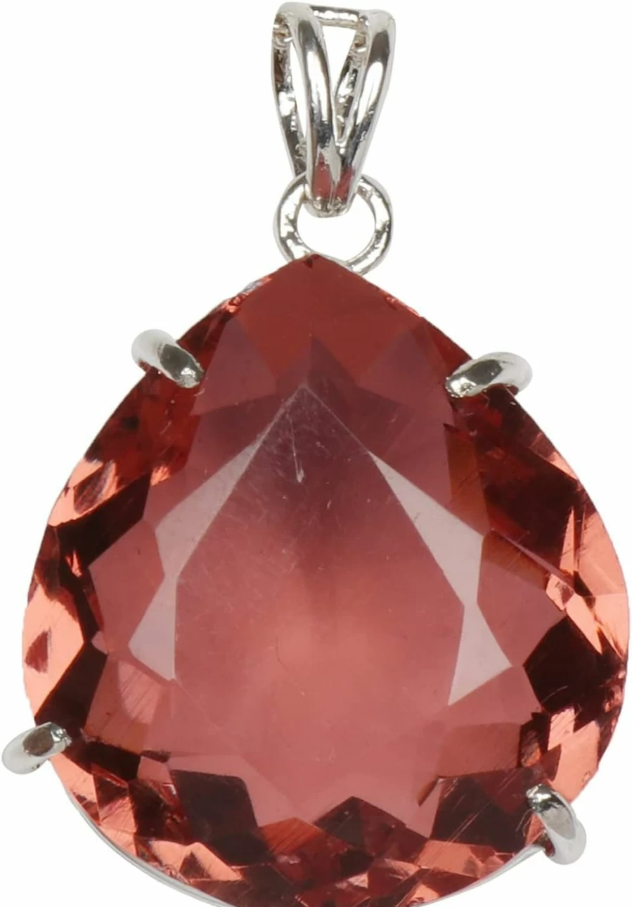 GEMHUB 12.00ct Pear Cut Natural Alexandrite Pendant in Sterling Silver - Faceted Gemstone Jewelry Without Chain