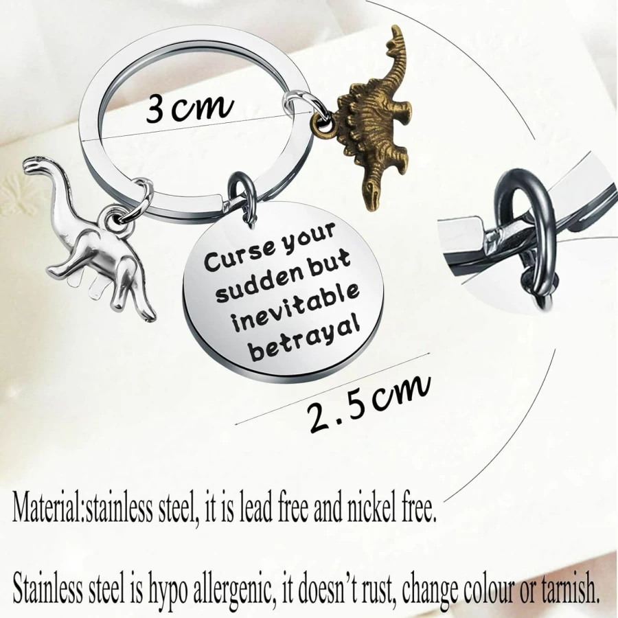 Bobauna Dinosaur Keychain - Betrayal Inspired Gift for Dinosaur Lovers, Travel Charm with Dino Design