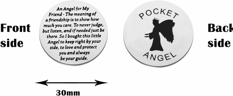 TIIMG Guardian Angel Coin - Inspirational Protection Gift for Best Friend, Family, Loved Ones