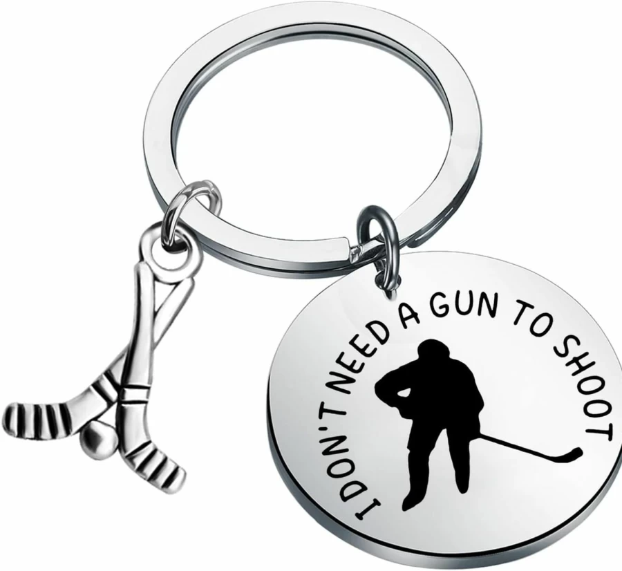 WSNANG Hockey Player Keychain - Ice Hockey & Field Hockey Gift for Men and Women - Personalized Sports Lover Charm