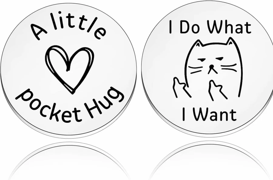 "WFSJRED Funny Cat Lover Gift - I Do What I Want Token Jewelry for Pet Owners, Animal Lover Pocket Hug Token, Cute Cat Jewelry Gift"