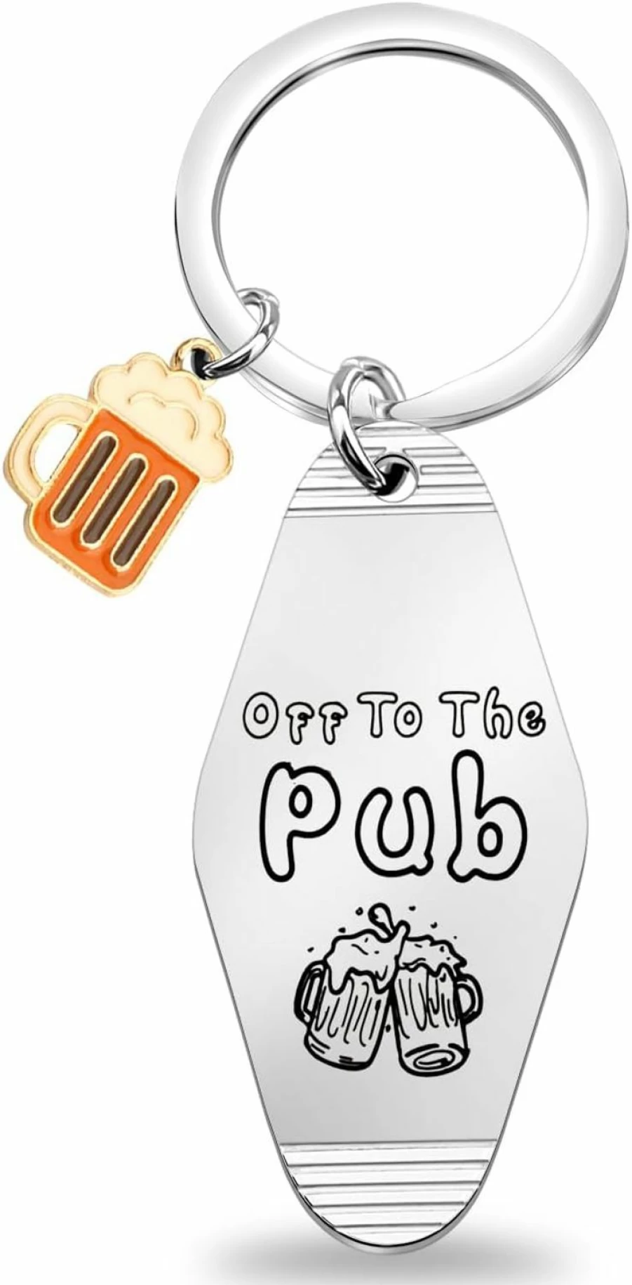 "KUIYAI Custom Beer Lovers Keychain - Unique Bartender Gift, Pub Club Accessory, Ideal for Friends & Hotel Motel Enthusiasts"