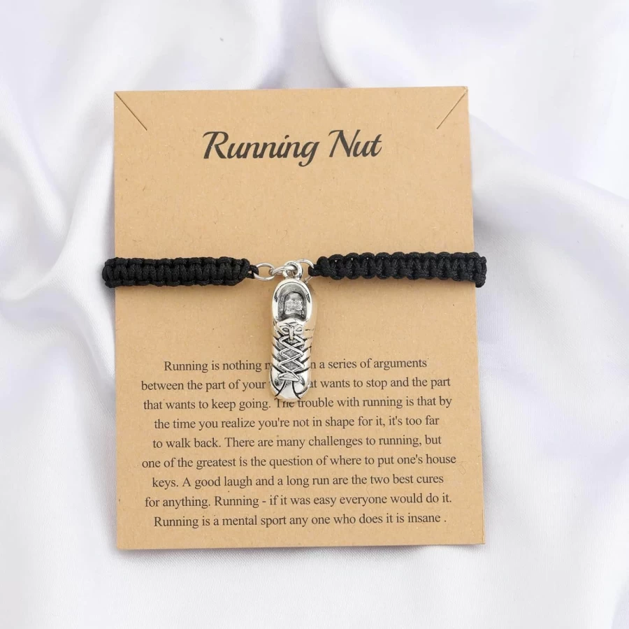 TIIMG Running Charm Bracelet - Marathon Gift for Runners, Track Coach Present, Athletic Jewelry for Fitness Lovers