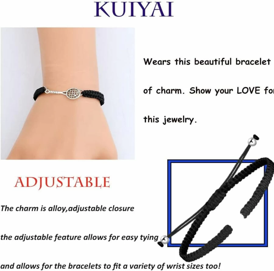 KUIYAI Tennis Racquet and Inspirational Bracelet Gift Set for Tennis Lovers, Players, Coaches, and Teams