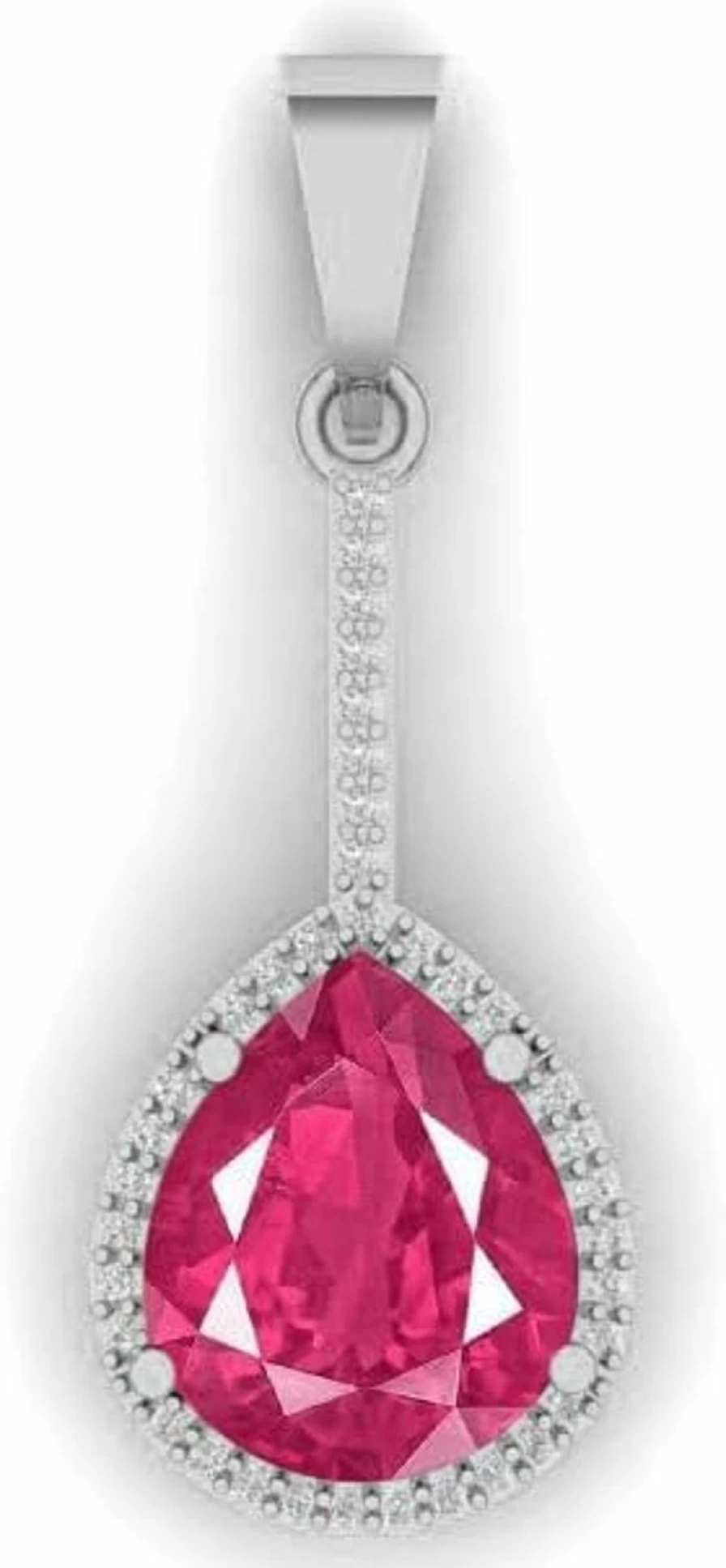 LMDPRAJAPATIS Natural Lab-Certified 15X10mm Pear Shape Ruby Pendant Necklace - July Birthstone Jewelry Gift for Women