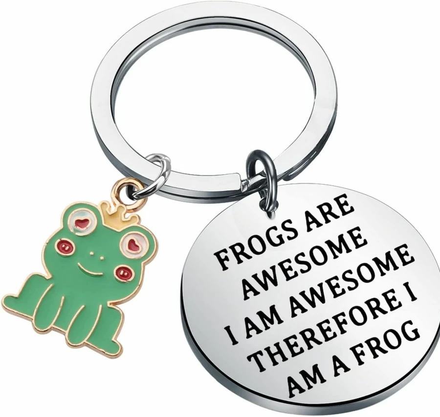 Bobauna Cute Frog Keychain - Unique Frog Lover Gift, Handmade Frog Jewelry for Women & Men, Kawaii Animal Accessories