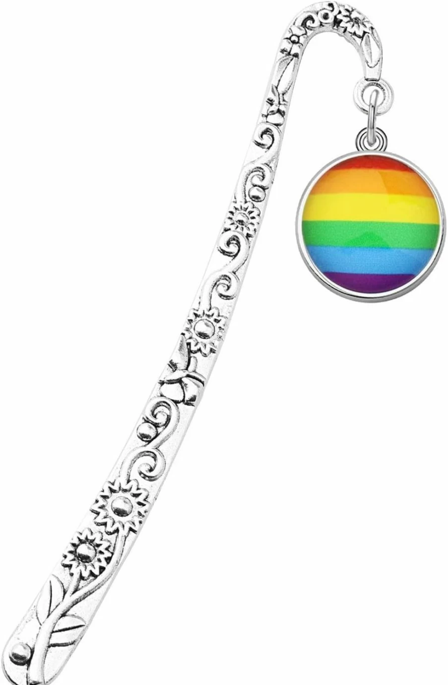 FEELMEM Rainbow Pride Bookmark - LGBTQ+ Gift for Book Lovers, Gay Lesbian Student Reading Accessories, Colorful Charm Page Marker