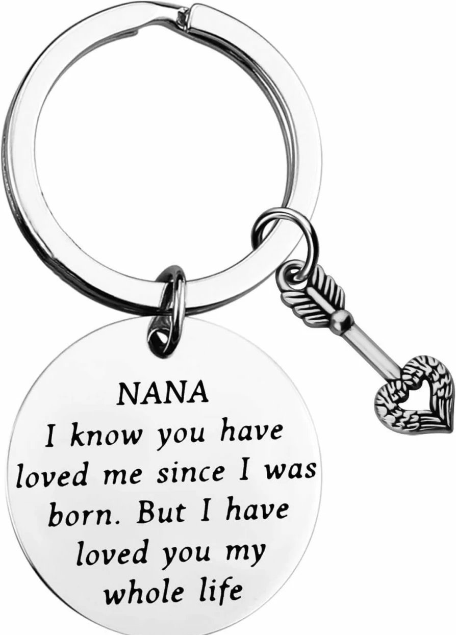TIIMG Grandma Jewelry Gift - Elegant Thank You Nana Keychain for Birthday, Mother's Day & Family Keepsake