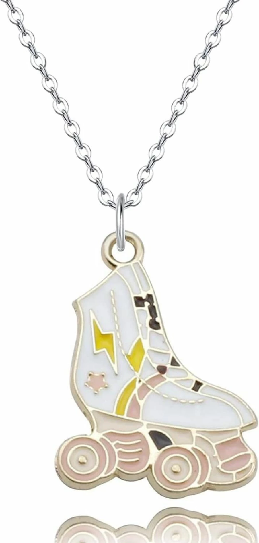 "Custom DINLUNED Roller Skate Charm Jewelry Set with Birthstone Earrings & Necklace – Unique Roller Derby Team Gifts for Skating Lovers"