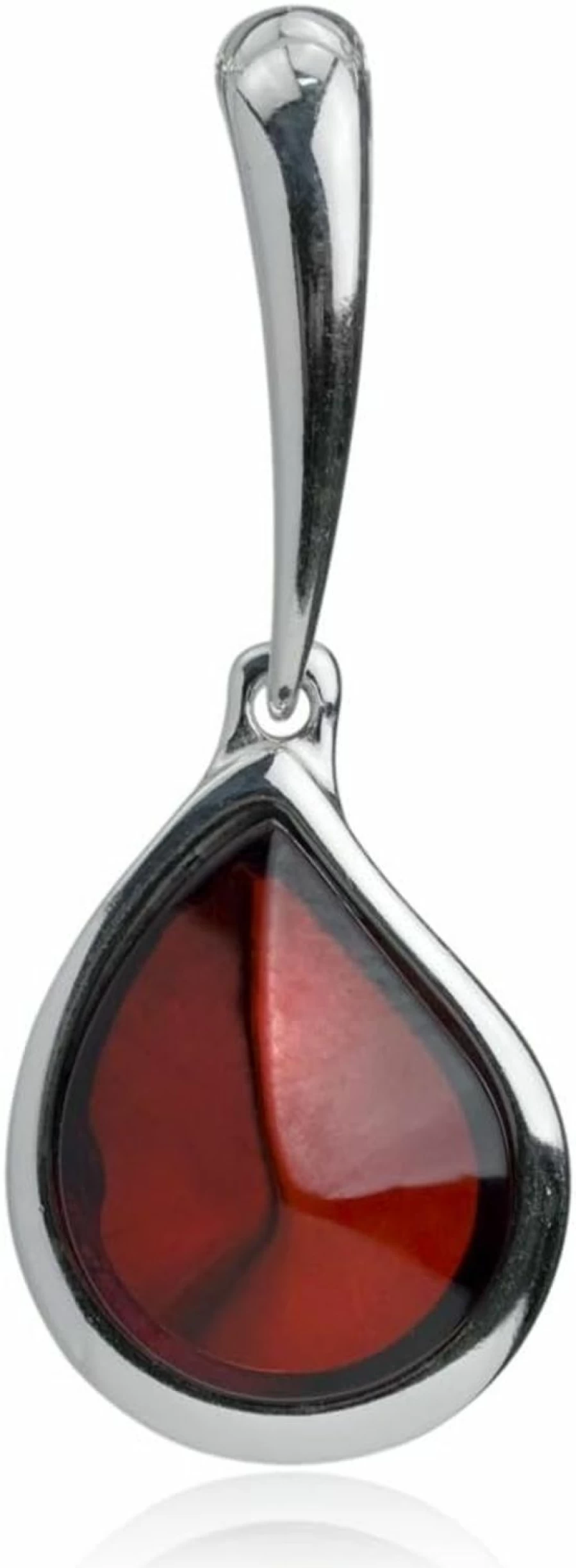 "Ian and Valeri Co. Sterling Silver Cherry Amber Teardrop Pendant Necklace"