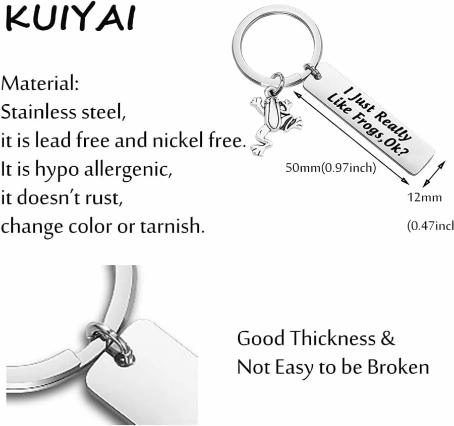 KUIYAI Frog Charm Keychain - Unique Gift for Frog Lovers, Frogs Owner Gift, I Just Really Like Frogs