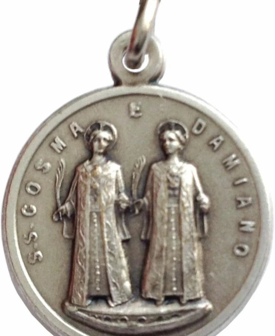 "I G J Saints Cosmas and Damian Medal - Patron Saints of Doctors, Surgeons, Pharmacists, and Dentists"