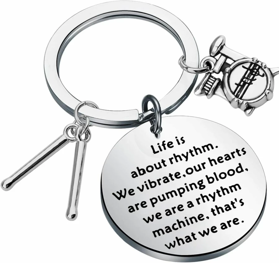 BAUNA Drum Keychain - Portable Percussion Drumsticks Accessory for Musicians, Rhythm Lovers Gift