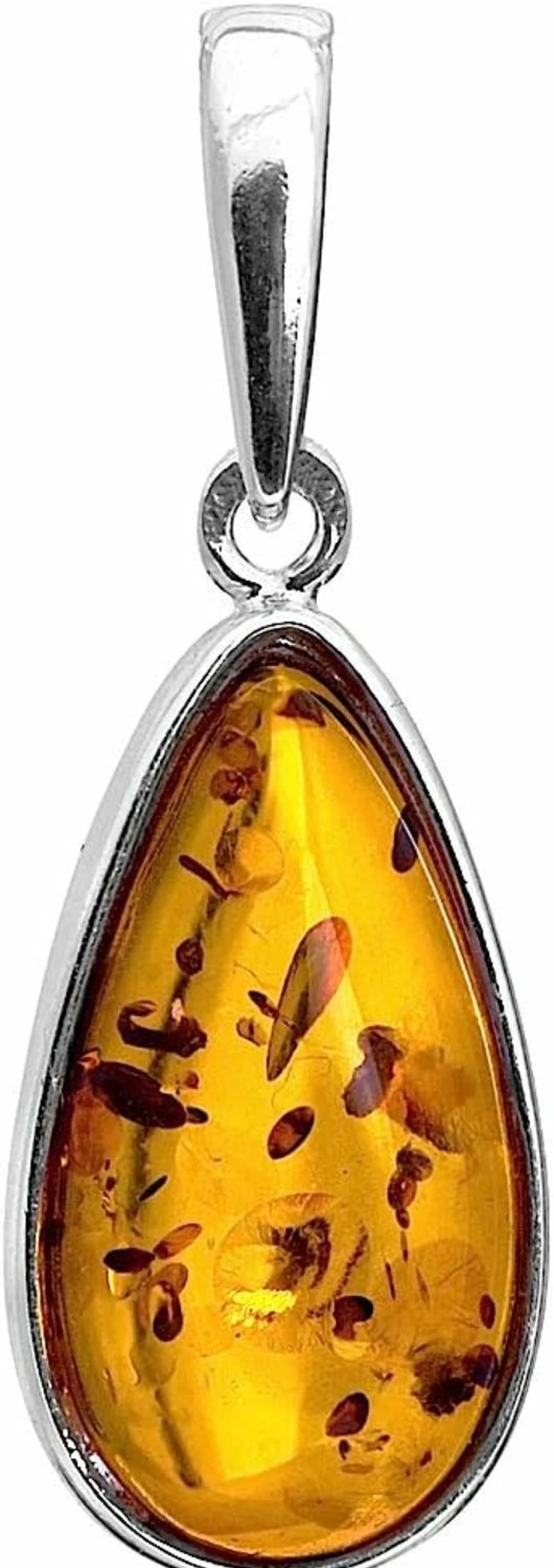 "Ian & Valeri Co. Sterling Silver Amber Drop Pendant – Handcrafted Jewelry"