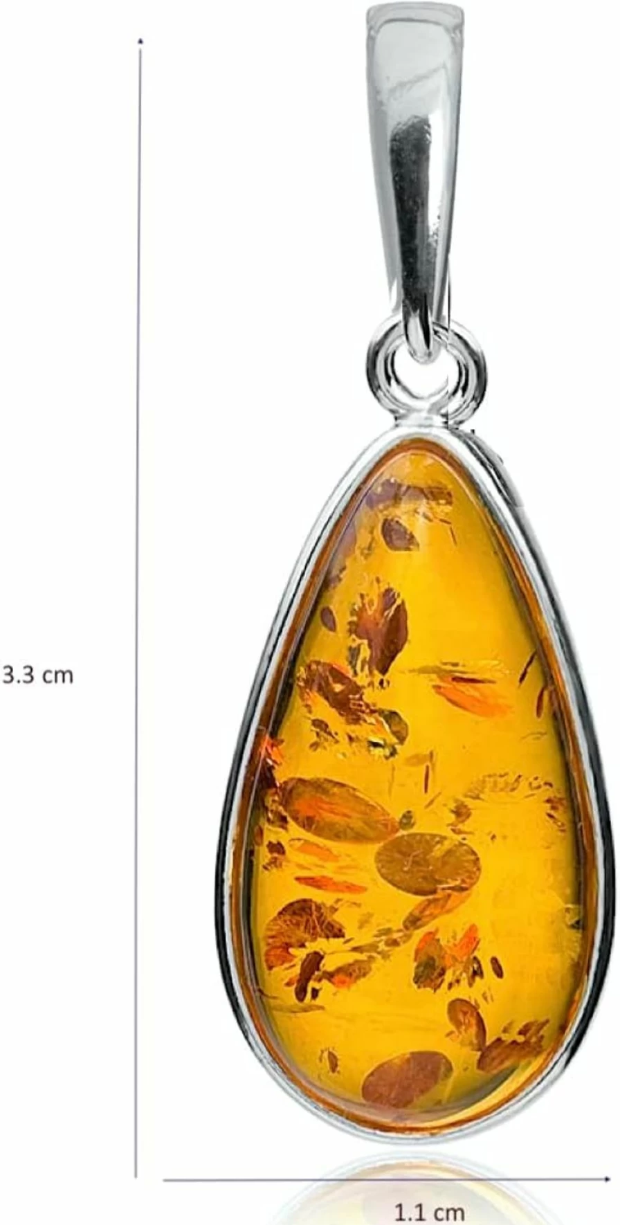 "Ian & Valeri Co. Sterling Silver Amber Drop Pendant – Handcrafted Jewelry"
