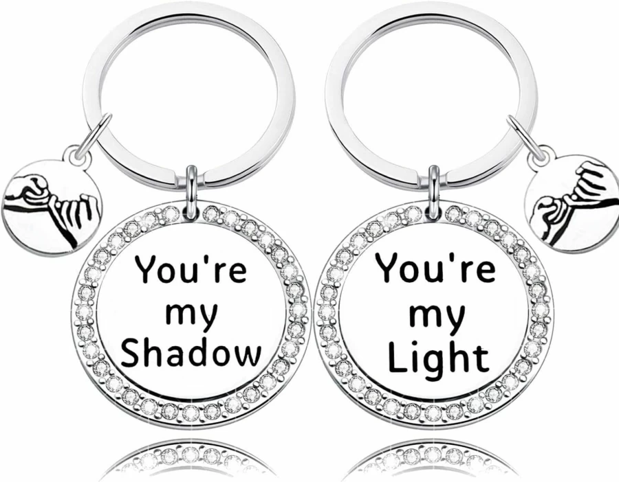 MTYCTWED Couple Keychain Set - "You're My Light & Shadow" Valentine's Day Gift, 2Pcs Matching Jewelry Keychains for Couples