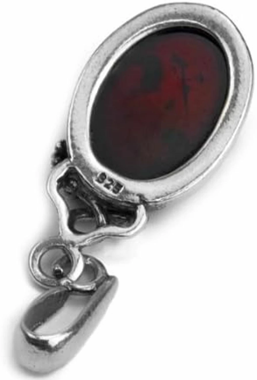"Ian and Valeri Co. Sterling Silver Cherry Amber Grape Leaf Pendant Necklace"