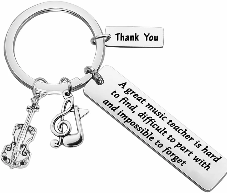 FUSTMW Music Teacher Keychain - Violin Instructor Appreciation Gift, Thank You Present for Violin Coach, Personalized Educator Gift for Musicians