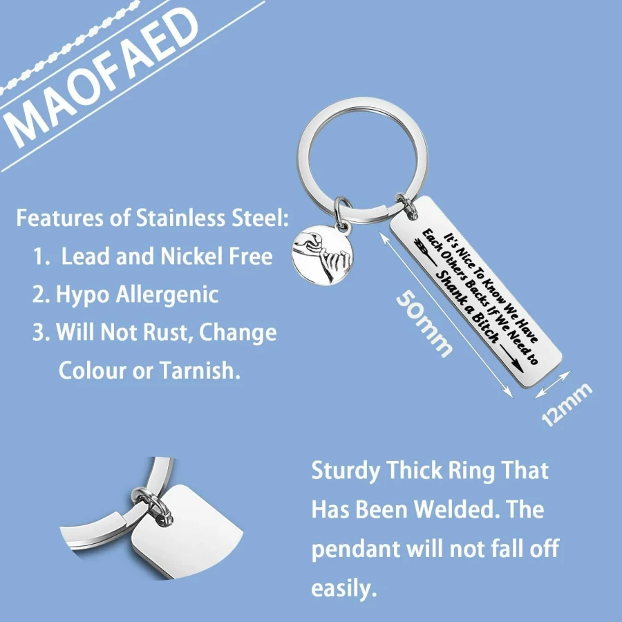 MAOFAED Friendship Keychain for Best Friends, BFF, Girlfriend, Coworker - Unique Gift Idea for Her
