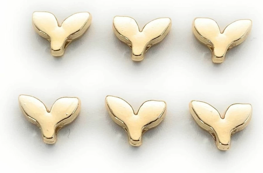 "Generic Gold Plated Brass Easter Bunny Spacer Charms - 5Pcs Set for Jewelry Making"