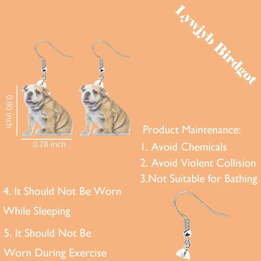 Lywjyb Birdgot French Bulldog Stud Earrings - Unique Gift for Dog Moms, Bulldog Owners & Dog Lovers - Sterling Silver Pet Lover Jewelry