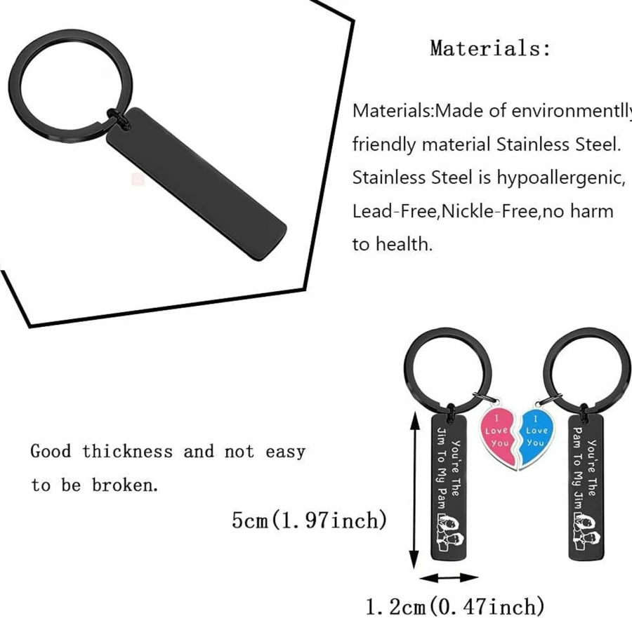"The Office TV Show Inspired 'You Are The Pam To My Jim' Couples Keychain Set - Perfect Wedding & Anniversary Gift"