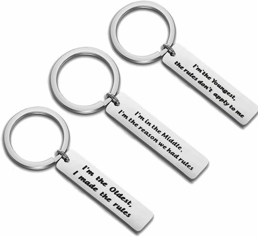 AKTAP Brother & Sister Keychain Gift Set - Personalized Sibling Jewelry for Family - Unique Gift for Brother or Sister