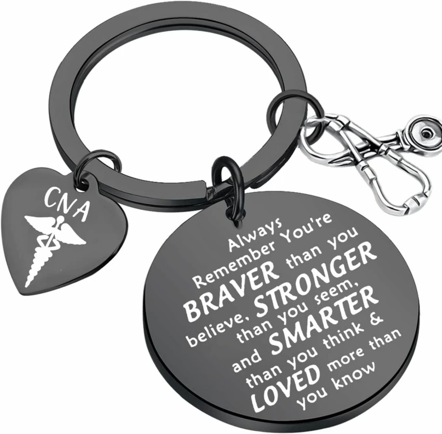 BAUNA Nurse Keychain - Inspirational Jewelry Gift for Nursing Students, Medical Assistants & Healthcare Professionals