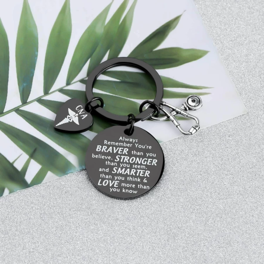 BAUNA Nurse Keychain - Inspirational Jewelry Gift for Nursing Students, Medical Assistants & Healthcare Professionals