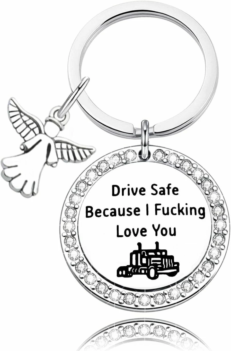 "WKXZMTR Drive Safe Keychain Gift - 'Because I Love You' Present for New Drivers, Husband, or Boyfriend"