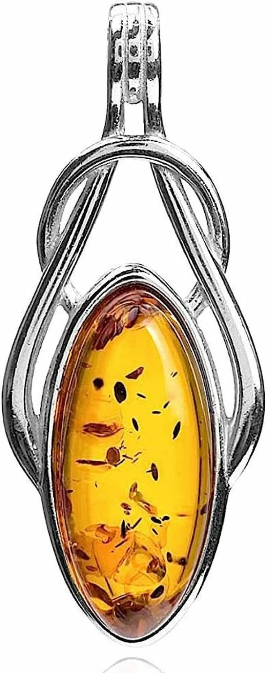 Ian & Valeri Co. Celtic Knot Sterling Silver Pendant - Handcrafted Amber Jewelry