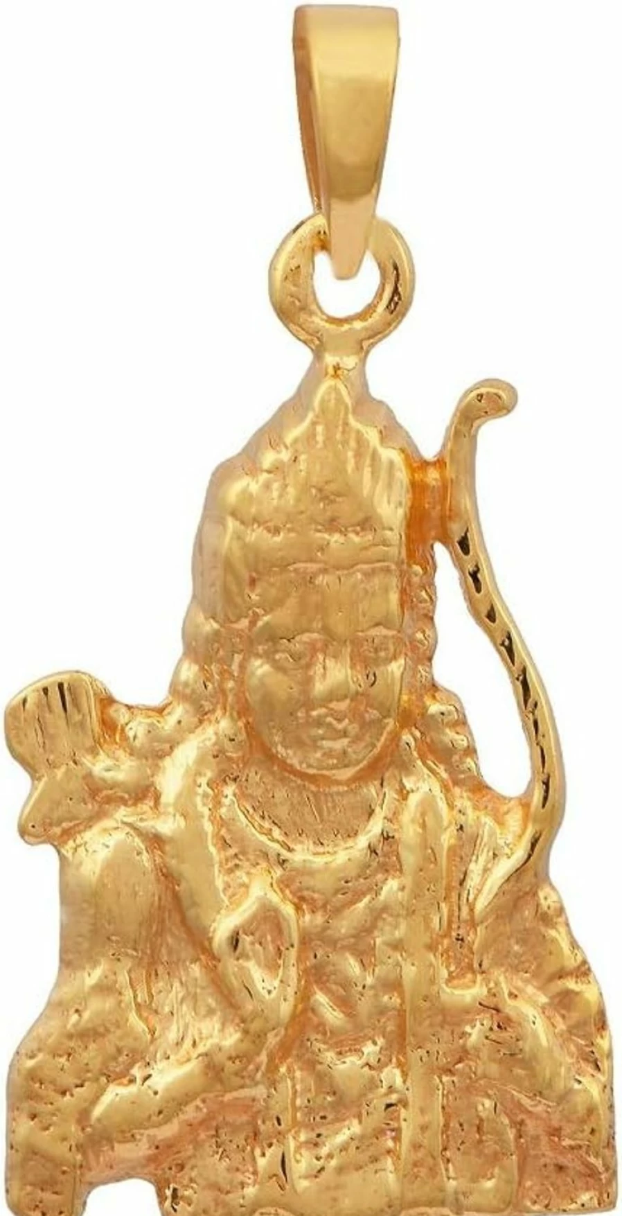 Shine Jewel Shri Ram God Pendant - 925 Sterling Silver Gold Plated Religious Necklace