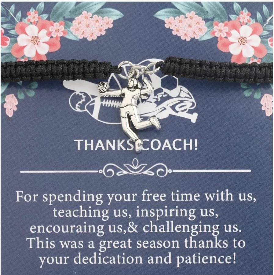 BLEOUK Volleyball Coach Bracelet - Personalized Mentor Gift for Volleyball Players & Coaches - End of Season Appreciation Jewelry