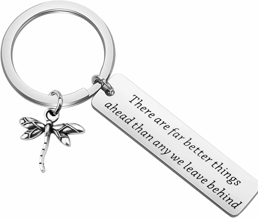 Bobauna Dragonfly Keychain - Inspirational Graduation Gift for High School & College Grads, Unique Keepsake Present