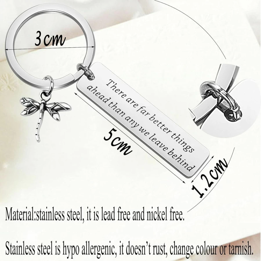 Bobauna Dragonfly Keychain - Inspirational Graduation Gift for High School & College Grads, Unique Keepsake Present